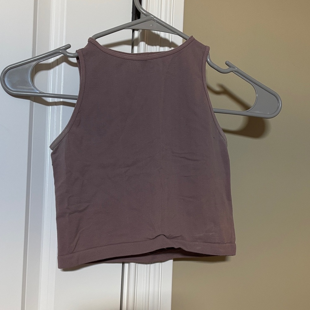 Women’s Mauve Ribbed Crop Tank Top